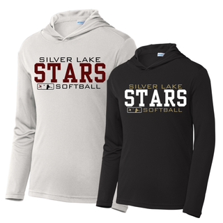 Silver and black Diamond District SL Stars Softball pullover hoodies side by side