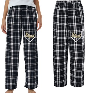 sl stars softball home plate flannel pants black plaid boxercraft flannel pants with home plate logo
