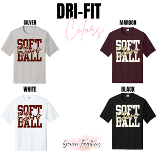 dri fit performance color options silver maroon white and black for petite stars softball graphic