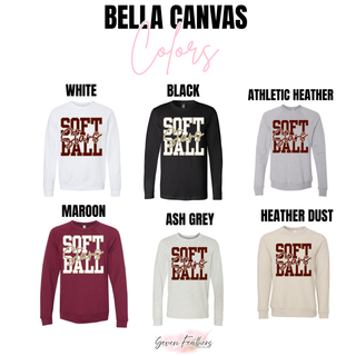 bella canvas color options white black athletic heather maroon ash grey and heather dust for petite stars softball graphic