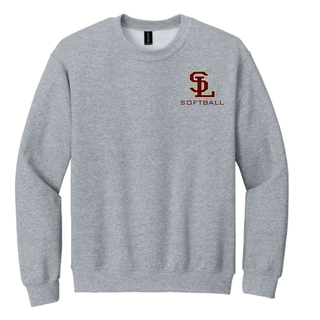 Sport grey SL Stars Softball crewneck sweatshirt with left chest SL interlocking logo