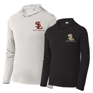 Silver and black SL Stars Softball PosiCharge Competitor pullover hoodies side by side with left chest SL logo