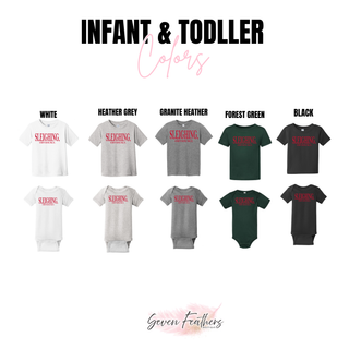 Sleighing Obviously Top Infant and Toddler color options: White, Heather Grey, Granite Heather, Forest Green, Black