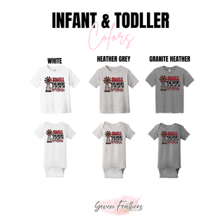Small Town Christmas design on Infant and Toddler White, Heather Grey, and Granite Heather