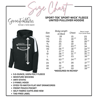 Sport Tek Fan Favorite Hoodie youth and adult size chart