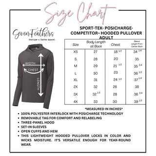 Adult Sport Tek PosiCharge Competitor Hoodie size chart