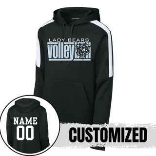 St. Marys Bears Bear Block Volleyball Fan Favorite Hoodie black with white panels and custom name and number on back

