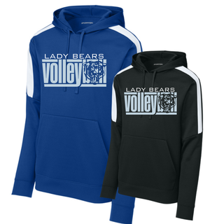St. Marys Bears Bear Block Volleyball Fan Favorite Hoodie St. Marys KS - true royal and black with white colorblock panels
