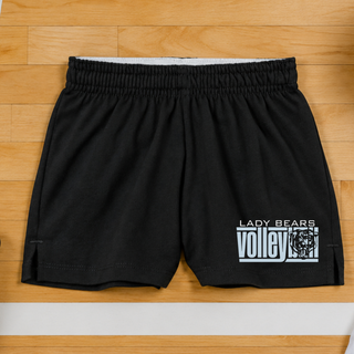 St. Marys Bears Bear Block Volleyball Jersey Knit Squad Short St. Marys KS - black flat lay on court floor
