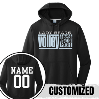 St. Marys Bears Bear Block Volleyball Performance Hoodie black with custom name and number on back
