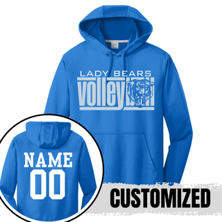 St. Marys Bears Bear Block Volleyball Performance Hoodie royal blue with custom name and number on back
