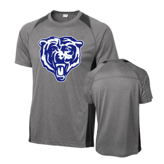 St Marys Bears Classic Mascot Colorblock Contender Tee Vintage Heather Black Front Back St Marys Kansas