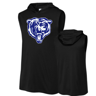 St Marys Bears Classic Mascot Competitor Sleeveless Hoodie Black Front Back St Marys Kansas