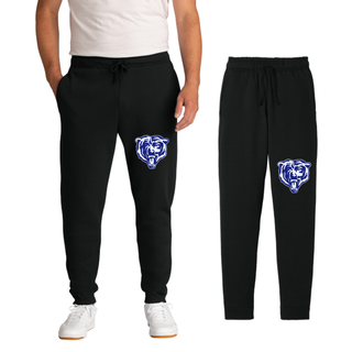 St Marys Bears Classic Mascot Core Fleece Jogger Black Left Thigh Bear Head St Marys Kansas