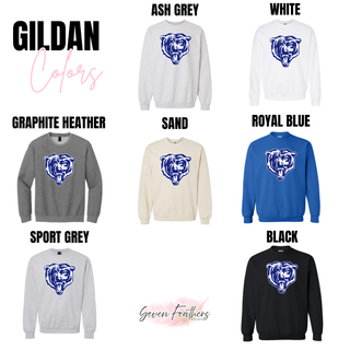 St. Marys Bears Classic Mascot Shirt crewneck colors - ash grey white graphite heather sand royal blue sport grey black

