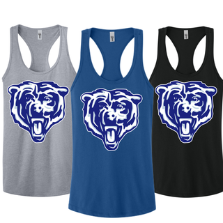 St Marys Bears Classic Mascot Womens Racerback Tank Heather Grey Royal Black St Marys Kansas