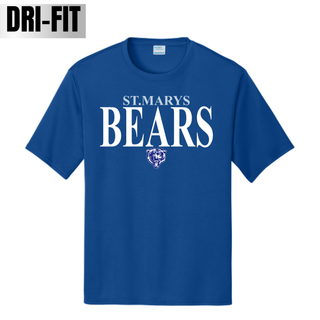 St Marys Bears Clean Collegiate Mascot Dri-Fit Performance Top True Royal Blue St Marys Kansas