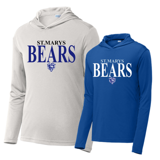 St Marys Bears Clean Collegiate Mascot PosiCharge Hoodie Silver and True Royal St Marys Kansas