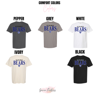 St Marys Bears Clean Collegiate Mascot Top Comfort Colors Pepper Grey White Ivory Black St Marys Kansas