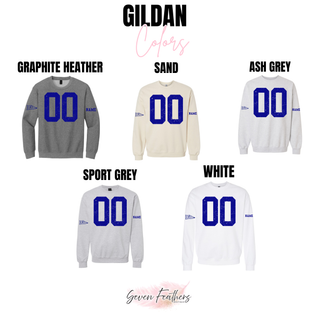 St. Marys Bears Custom Number Jersey Top Gildan color options: Graphite Heather, Sand, Ash Grey, Sport Grey, White