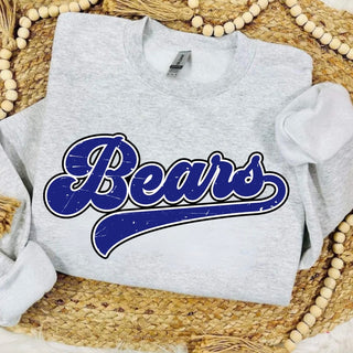 St. Marys Bears Distressed Vintage Script Shirt St. Marys Kansas - ash grey crewneck sweatshirt