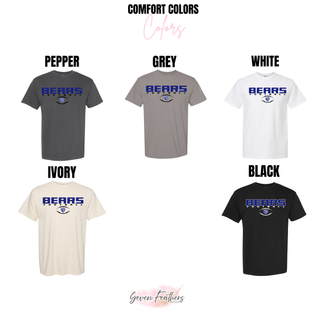 St Marys Bears Football Bear Head Logo Comfort Colors T-Shirt Color Options Pepper Grey White Ivory Black St Marys Kansas