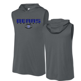 St Marys Bears Football Bear Head Logo Competitor Sleeveless Hoodie Iron Grey Front Back St Marys Kansas