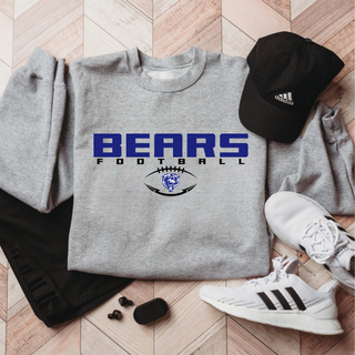St Marys Bears Football Bear Head Logo Crewneck Sweatshirt Grey St Marys Kansas