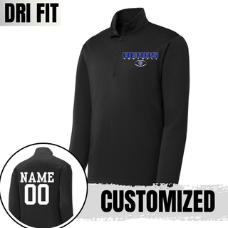 St Marys Bears Football Bear Head Logo Dri Fit Quarter Zip Black Customized St Marys Kansas