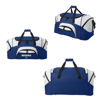 St Marys Bears Football Bear Head Logo Duffel Bag Multiple Angles Front Side Back St Marys Kansas