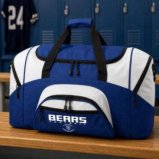 St Marys Bears Football Bear Head Logo Duffel Bag Blue White Locker Room St Marys Kansas