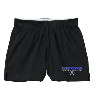 St Marys Bears Football Bear Head Logo Jersey Knit Squad Short Black Flat Lay St Marys Kansas