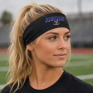 St Marys Bears Football Bear Head Logo PosiCharge Headband Black on Woman St Marys Kansa