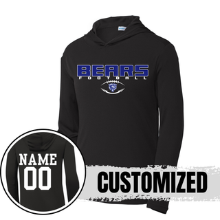 St Marys Bears Football Bear Head Logo PosiCharge Hoodie Black with Custom Name Number St Marys Kansas