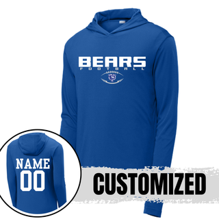St Marys Bears Football Bear Head Logo PosiCharge Hoodie Royal with Custom Name Number St Marys Kansas