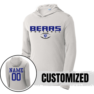 St Marys Bears Football Bear Head Logo PosiCharge Hoodie Silver with Custom Name Number St Marys Kansas