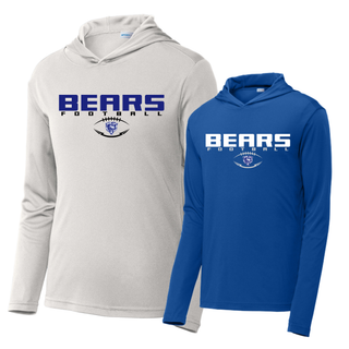 St Marys Bears Football Bear Head Logo PosiCharge Hoodie Silver and Royal St Marys Kansas