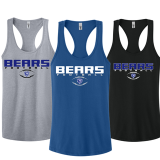 St Marys Bears Football Bear Head Logo Racerback Tank Heather Grey Royal Black St Marys Kansas