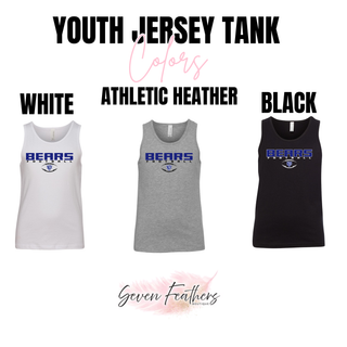 St Marys Bears Football Bear Head Logo Youth Jersey Tank Colors White Athletic Heather Black St Marys Kansas