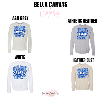 St. Marys Bears Game Day Pennant Top Bella Canvas color options: Ash Grey, Athletic Heather, White, and Heather Dust