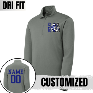 St. Marys Bears Game Set Volleyball Dri-Fit Quarter Zip grey concrete with customized name and number on back
