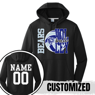 St. Marys Bears Game Set Volleyball Performance Hoodie black color with customized name and number on back