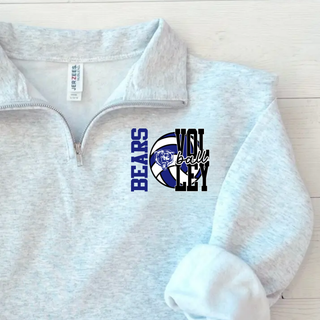 St. Marys Bears Game Set Volleyball Quarter Zip Pullover ash grey color
