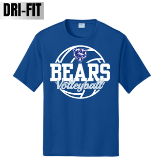St. Marys Bears Rally Volleyball Dri-Fit Performance Top true royal with Bears Volleyball front graphic
