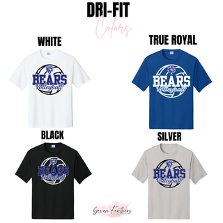 St. Marys Bears Rally Volleyball Dri-Fit Performance Top color options white, true royal, black, and silver
