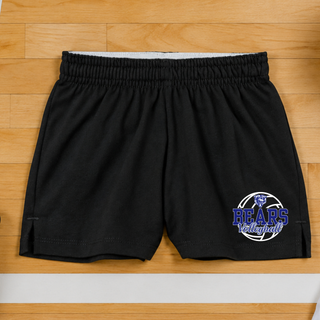 St. Marys Bears Rally Volleyball Jersey Knit Squad Short girls black on court Bears volleyball graphic on leg
