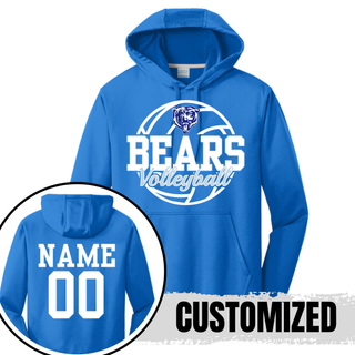 St. Marys Bears Rally Volleyball Performance Hoodie royal blue with name and number customization on back
