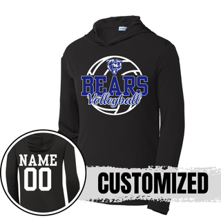 St. Marys Bears Rally Volleyball PosiCharge Competitor Hoodie black with custom name and number printed on back

