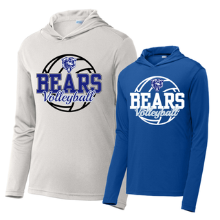 St. Marys Bears Rally Volleyball PosiCharge Competitor Hoodie in silver and true royal with Bears Volleyball design
