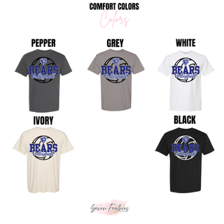St. Marys Bears Rally Volleyball Top Comfort Colors tee in pepper, grey, white, ivory, and black
